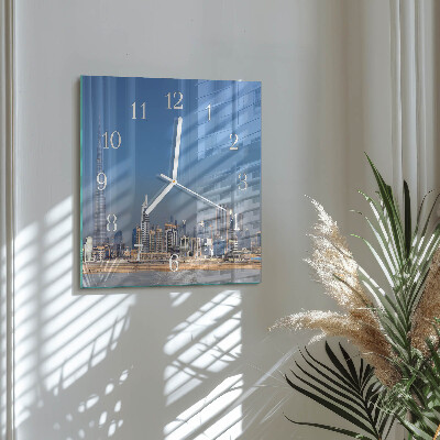 Quadratische wanduhr Dubai Horizon
