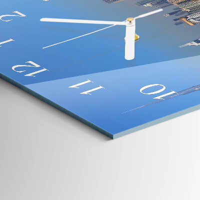 Quadratische wanduhr Dubai Horizon