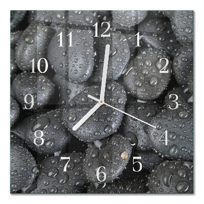 Quadratische wanduhr modern Steine ​​Wasser