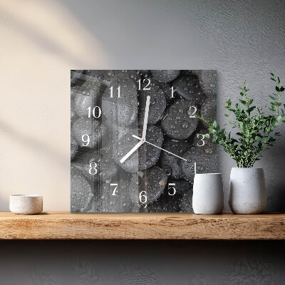 Quadratische wanduhr modern Steine ​​Wasser
