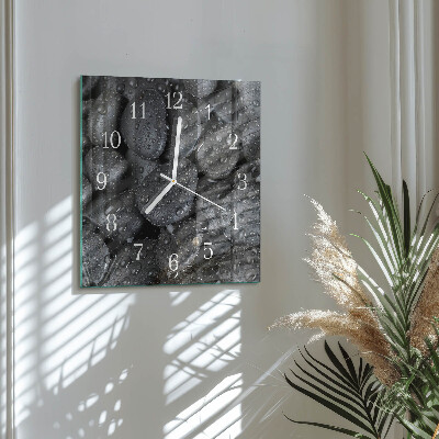 Quadratische wanduhr modern Steine ​​Wasser