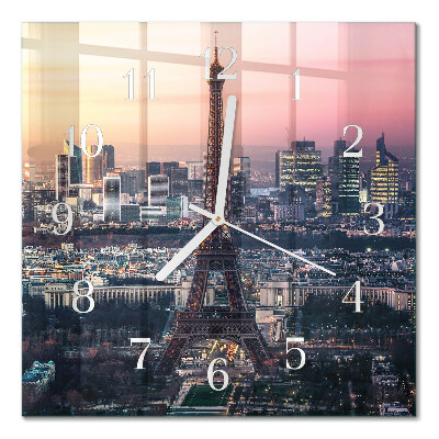 Moderne wanduhr quadratisch Eiffelturm Paris