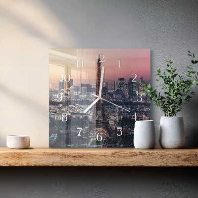 Moderne wanduhr quadratisch Eiffelturm Paris