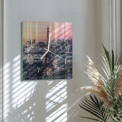 Moderne wanduhr quadratisch Eiffelturm Paris
