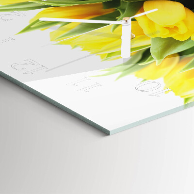 Quadratische wanduhr modern Tulpen