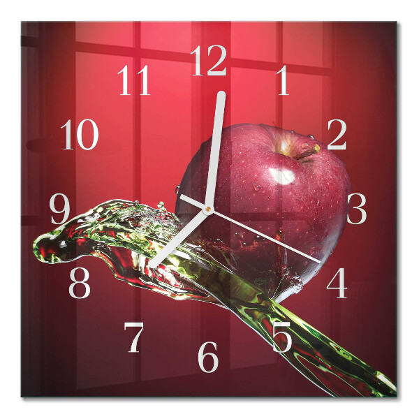 Moderne wanduhr quadratisch Apfel