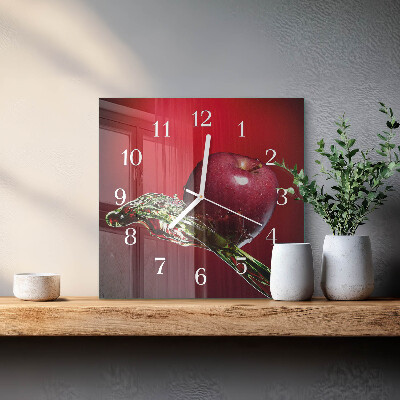 Moderne wanduhr quadratisch Apfel