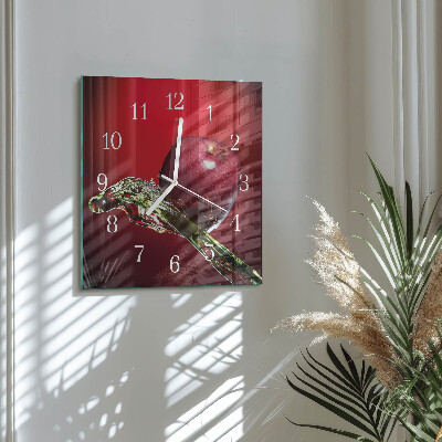 Moderne wanduhr quadratisch Apfel