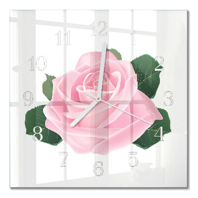 Quadratische wanduhr Rose