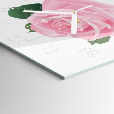 Quadratische wanduhr Rose