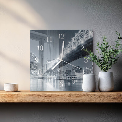 Wanduhr mit motiv quadratisch Brücke