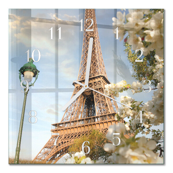 Moderne wanduhr quadratisch Eiffelturm Paris