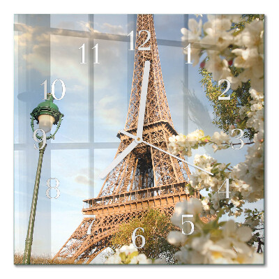 Moderne wanduhr quadratisch Eiffelturm Paris