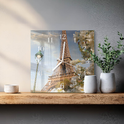 Moderne wanduhr quadratisch Eiffelturm Paris
