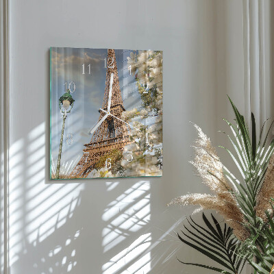 Moderne wanduhr quadratisch Eiffelturm Paris