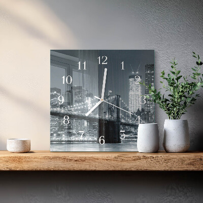 Moderne wanduhr quadratisch Horizontale Brücke