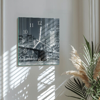 Moderne wanduhr quadratisch Horizontale Brücke
