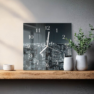 Quadratische wanduhr modern Nachthorizont