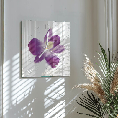 Wanduhr mit motiv quadratisch Orchideenblüte