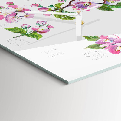 Quadratische wanduhr Blumen