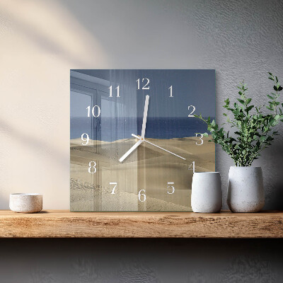 Quadratische wanduhr modern Küstendünen