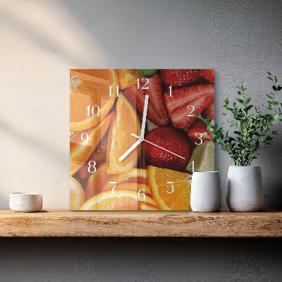 Wanduhr mit motiv quadratisch Obst