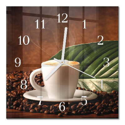 Moderne wanduhr quadratisch Eine Tasse Kaffee