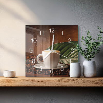 Moderne wanduhr quadratisch Eine Tasse Kaffee