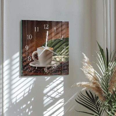 Moderne wanduhr quadratisch Eine Tasse Kaffee