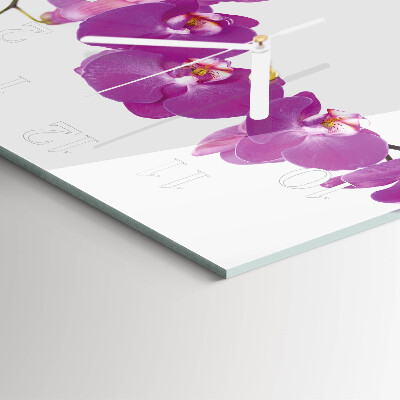 Quadratische wanduhr Orchidee