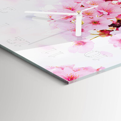 Glasuhr quadratisch Blumen