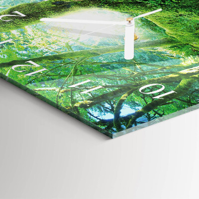 Moderne wanduhr quadratisch Waldmoos