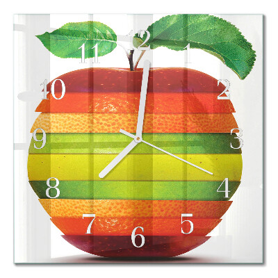 Wanduhr mit motiv quadratisch Apfel