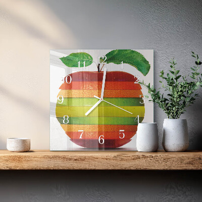 Wanduhr mit motiv quadratisch Apfel