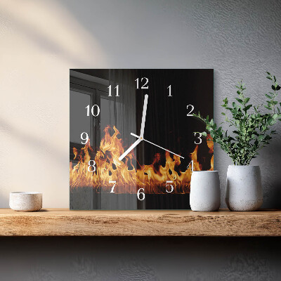 Moderne wanduhr quadratisch Feuer