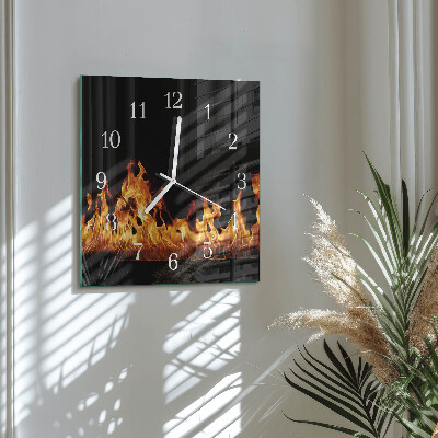 Moderne wanduhr quadratisch Feuer