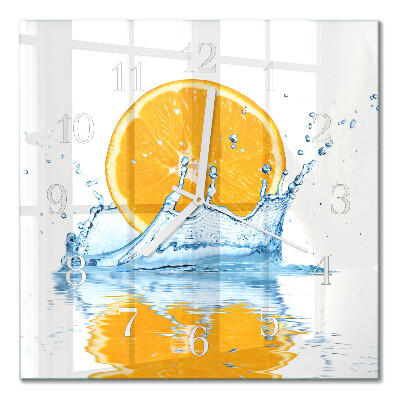 Quadratische wanduhr Orangenwasser