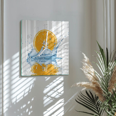 Quadratische wanduhr Orangenwasser
