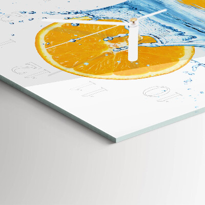 Quadratische wanduhr Orangenwasser