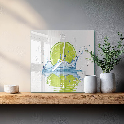 Moderne wanduhr quadratisch Wasser mit Kalk
