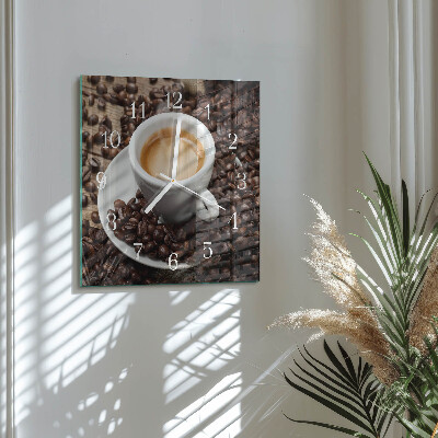 Quadratische wanduhr Eine Tasse Kaffee