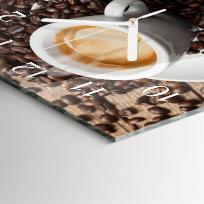 Quadratische wanduhr Eine Tasse Kaffee