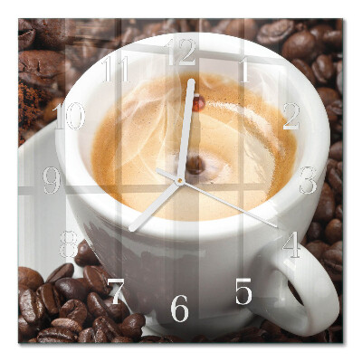Wanduhr mit motiv quadratisch Eine Tasse Kaffee