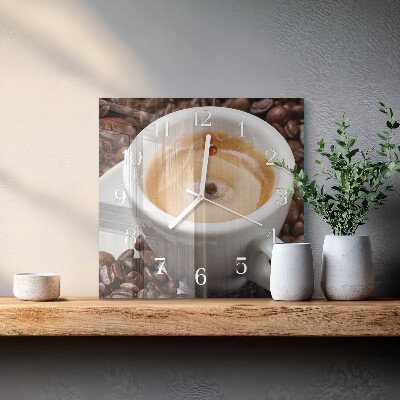Wanduhr mit motiv quadratisch Eine Tasse Kaffee