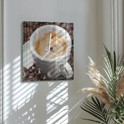 Wanduhr mit motiv quadratisch Eine Tasse Kaffee
