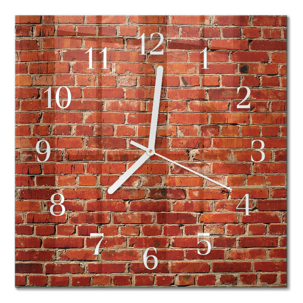 Moderne wanduhr quadratisch Ziegelmauer
