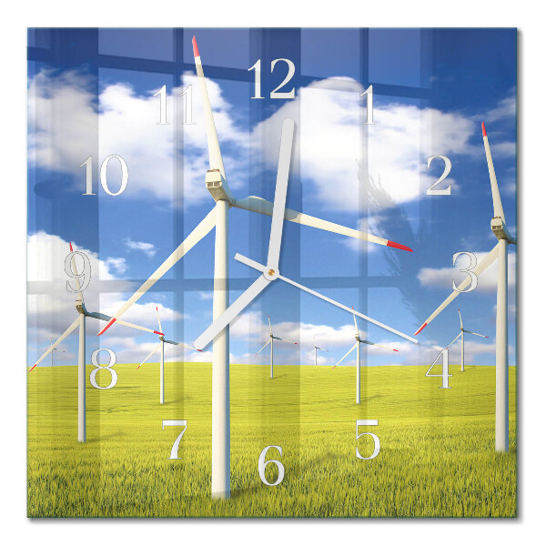Wanduhr mit motiv quadratisch Windpark