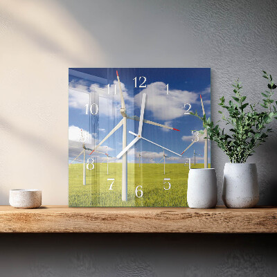 Wanduhr mit motiv quadratisch Windpark