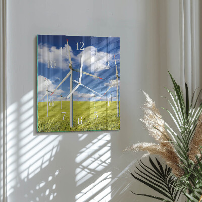 Wanduhr mit motiv quadratisch Windpark