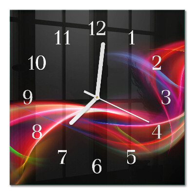 Glasuhr quadratisch Abstrakte Linien